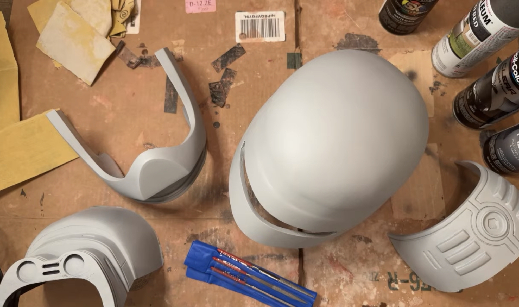 Robocop Helmet – Light Sanding and Priming 3D Print